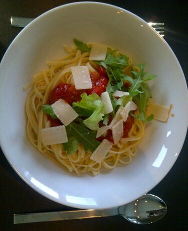 Linguine met sla